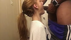 Too big for her tiny throat [BBC, teen, redhead, amateur homemade]'
